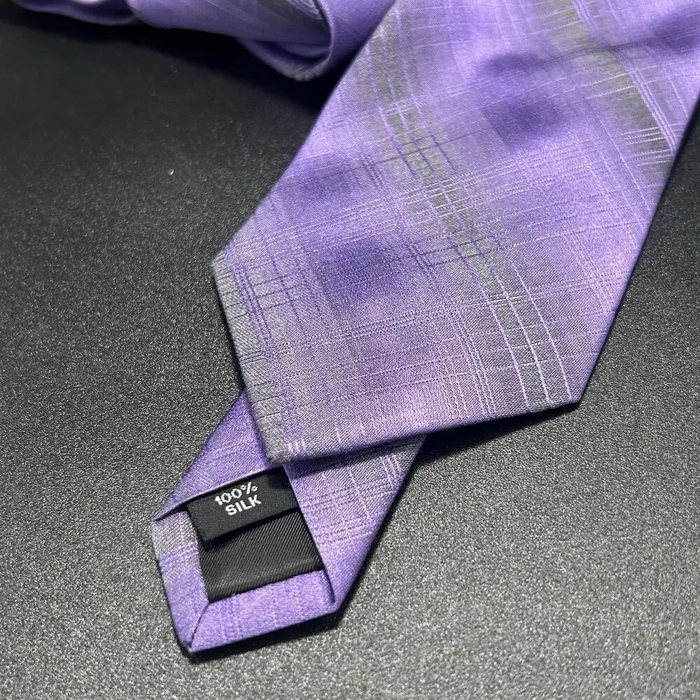 New Kenneth Cole Reaction Tie Men's Medium Width Purple 100% Silk